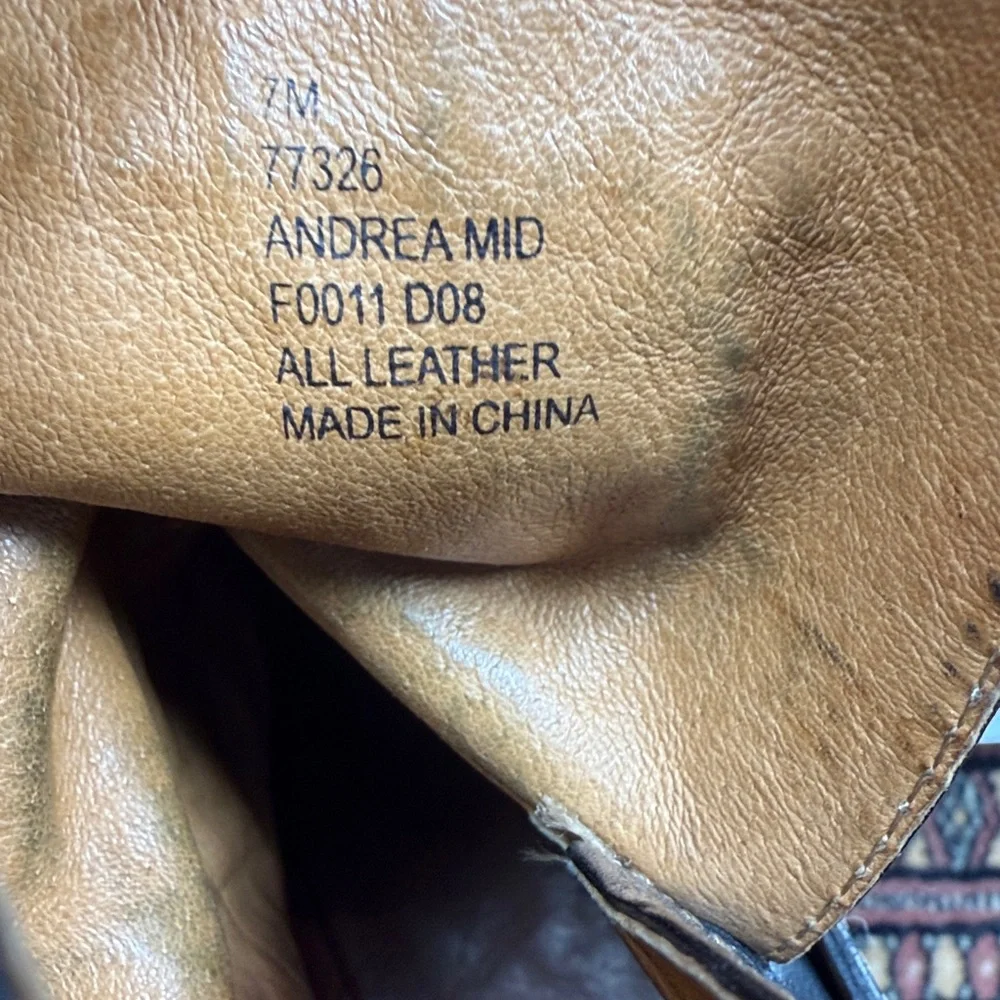 FRYE High Heel Boho Cowgirl Roper Boots Leather Andrea S-490 Sz 7
